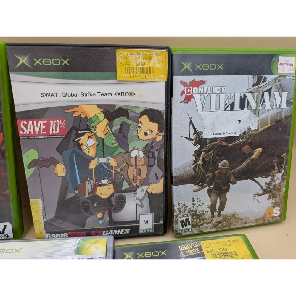 5 Xbox Games Lot Vietcong Swat Conflict Vietnam Hitman 2 Rallisport Challenge